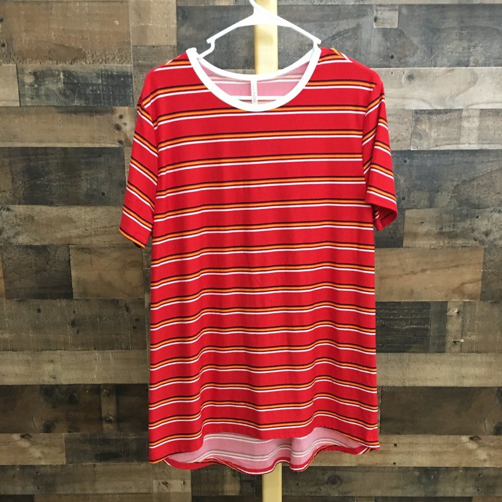 Women's Jersey Knit Striped T Shirt Tee XL